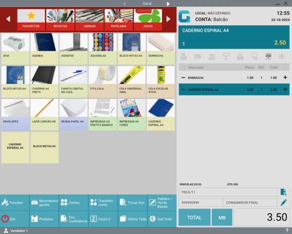 software de faturação para quiosques e papelarias