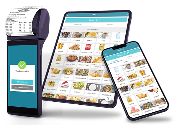 Software de faturação móvel no telemovel, no tablet ou no smartPOS